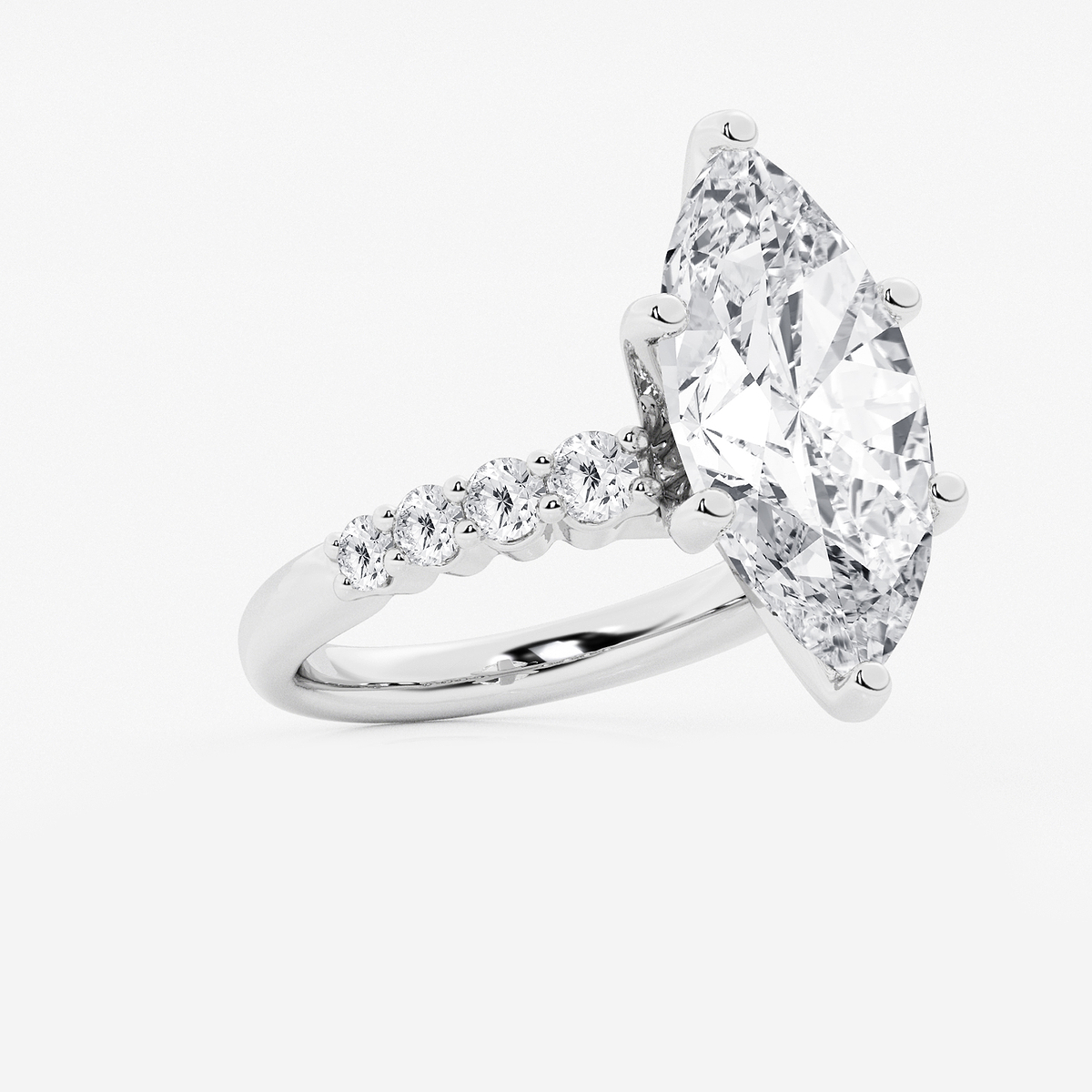 Additional Image 1 for  7 2/3 ctw Marquise Lab Grown Diamond Graduated Engagement Ring