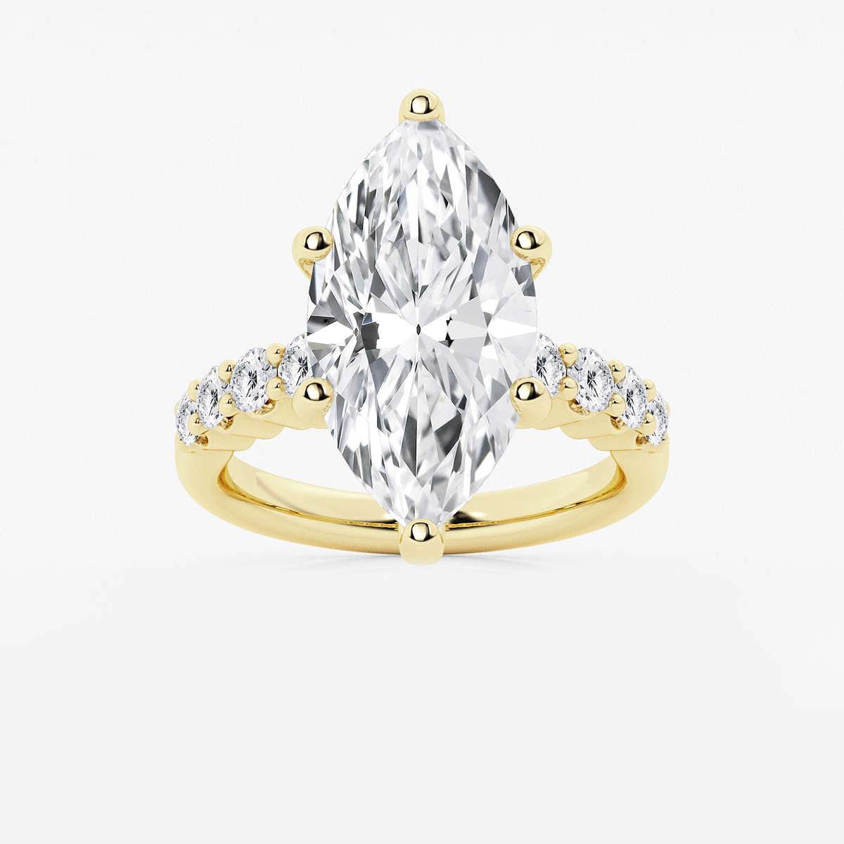 7 2/3 ctw Marquise Lab Grown Diamond Graduated Engagement Ring