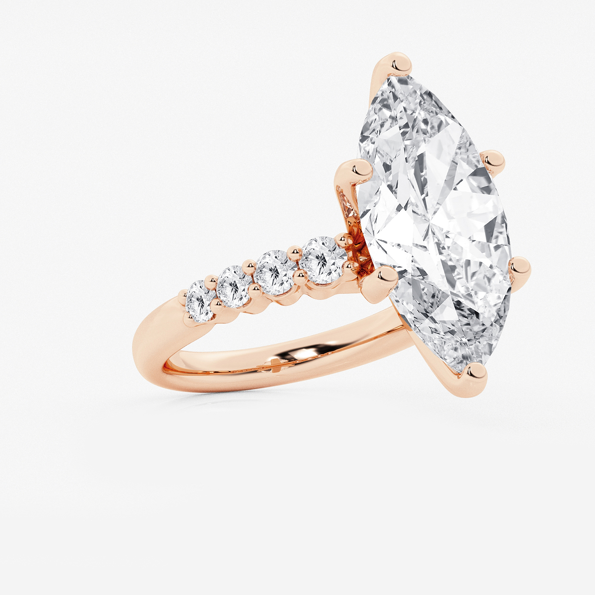Additional Image 1 for  8 2/3 ctw Marquise Lab Grown Diamond Graduated Engagement Ring