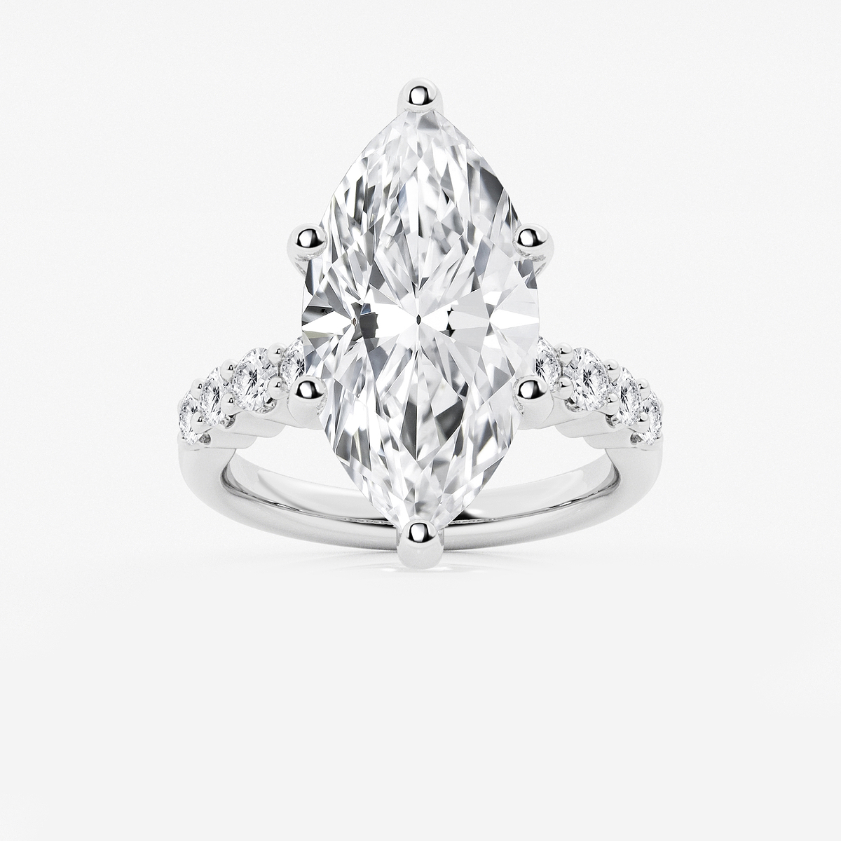 8 2/3 ctw Marquise Lab Grown Diamond Graduated Engagement Ring