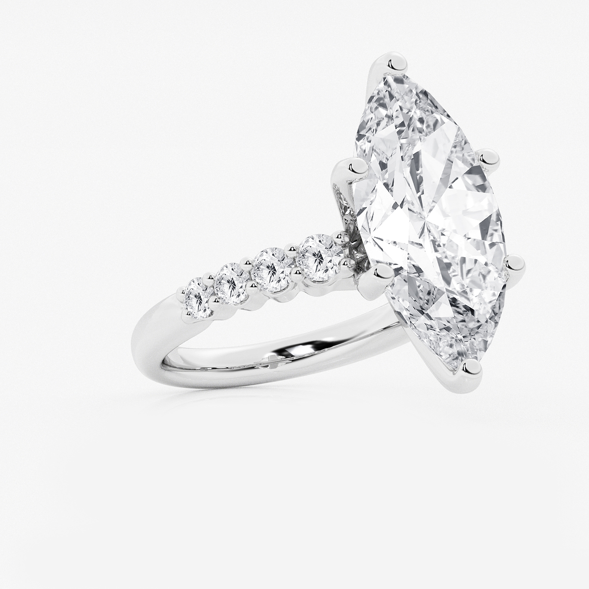 Additional Image 1 for  8 2/3 ctw Marquise Lab Grown Diamond Graduated Engagement Ring