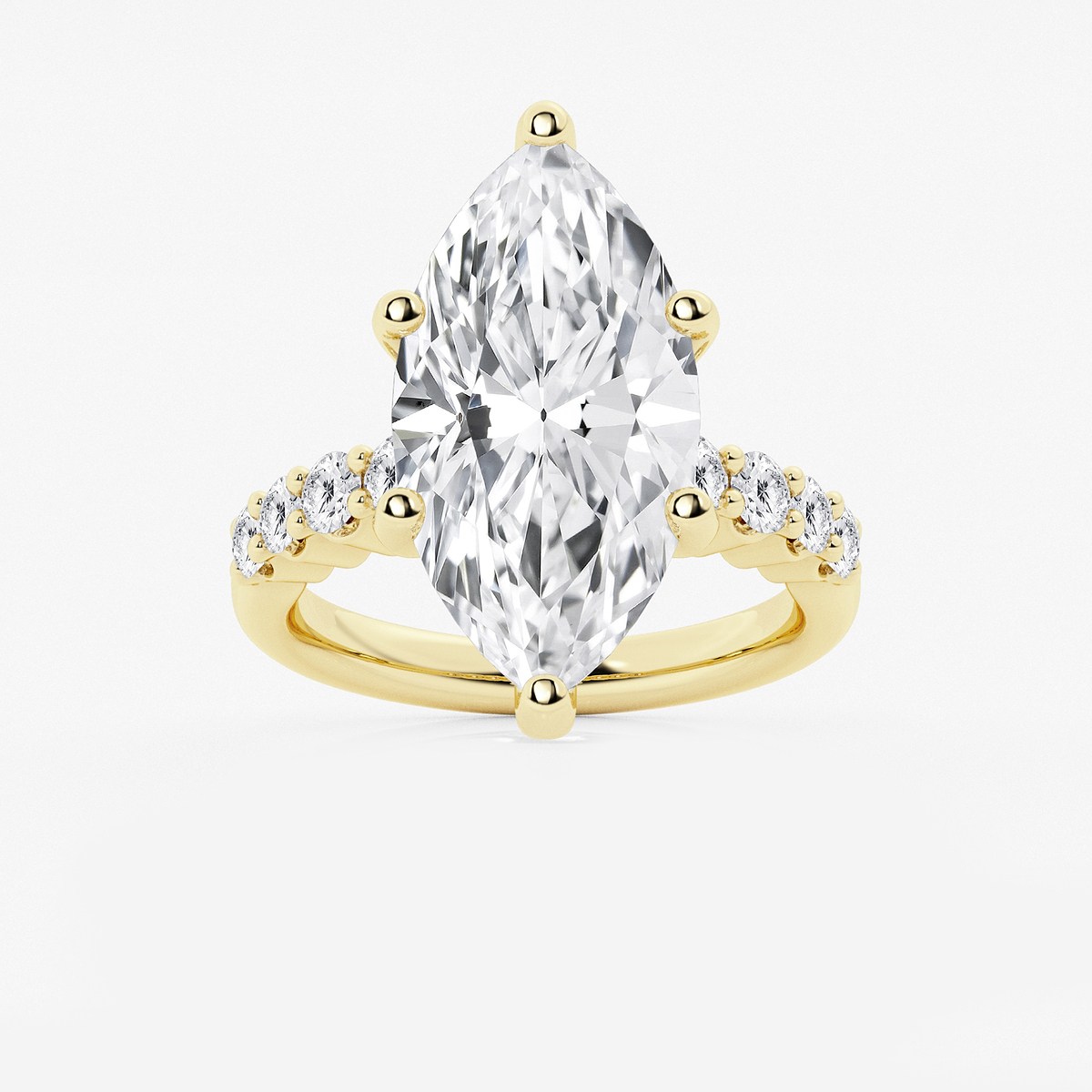 8 2/3 ctw Marquise Lab Grown Diamond Graduated Engagement Ring