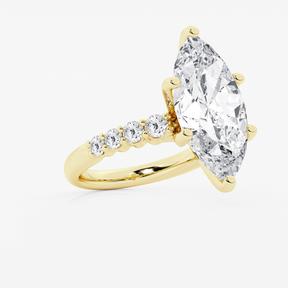 Additional Image 1 for  8 2/3 ctw Marquise Lab Grown Diamond Graduated Engagement Ring