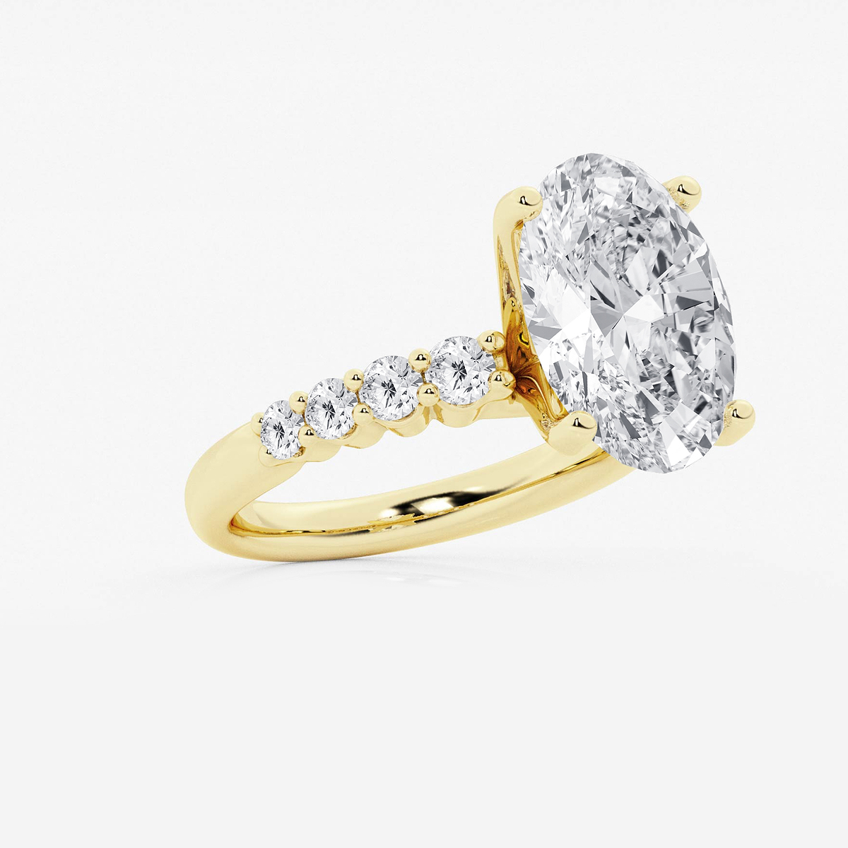Additional Image 1 for  6 2/3 ctw Oval Lab Grown Diamond Graduated Engagement Ring