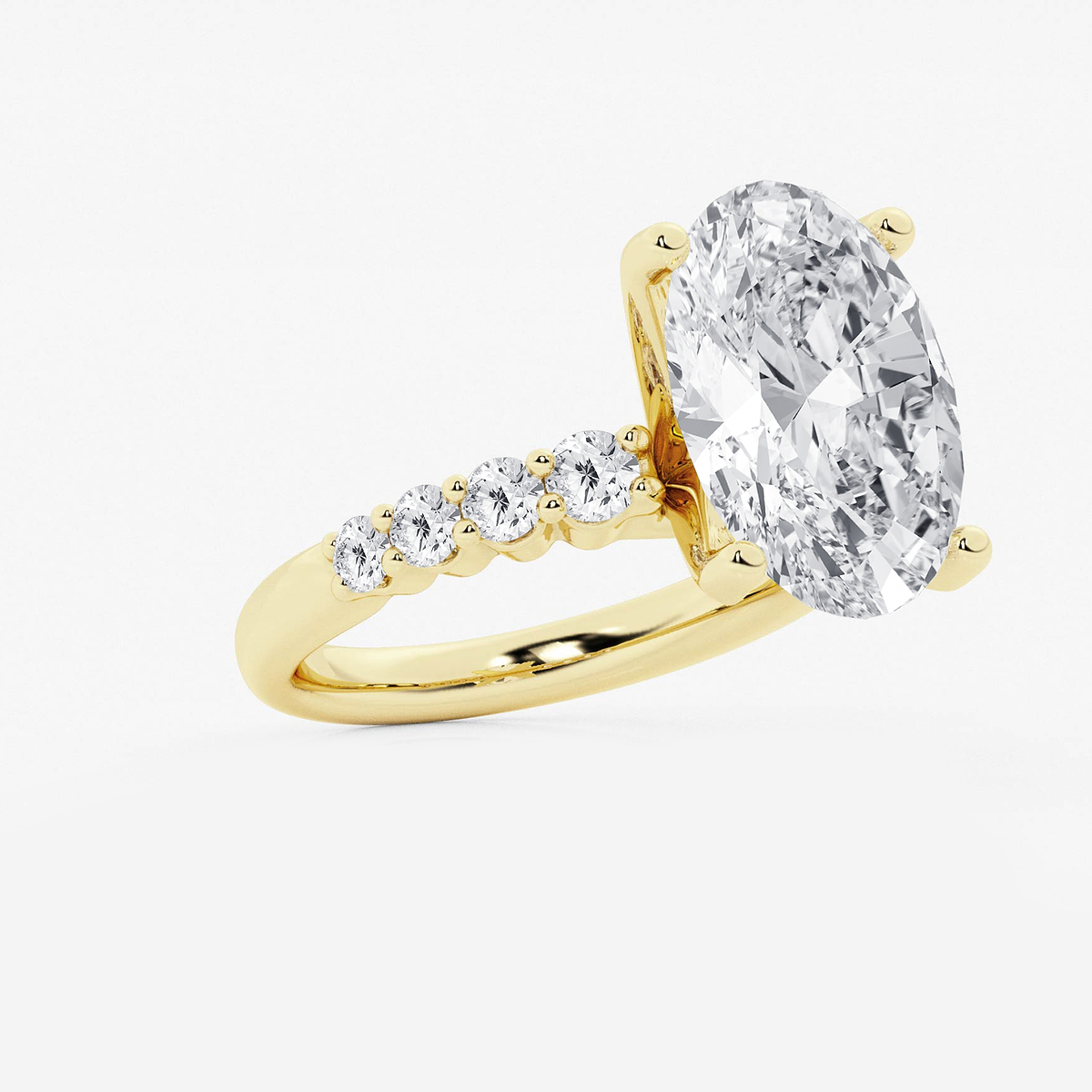 Additional Image 1 for  7 2/3 ctw Oval Lab Grown Diamond Graduated Engagement Ring
