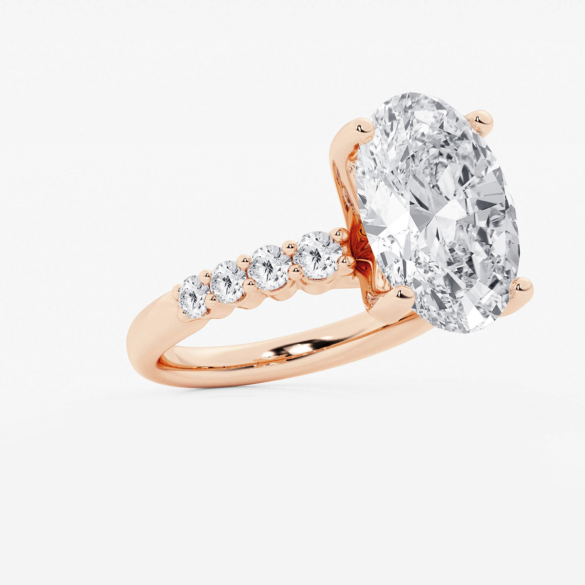 Additional Image 1 for  8 2/3 ctw Oval Lab Grown Diamond Graduated Engagement Ring