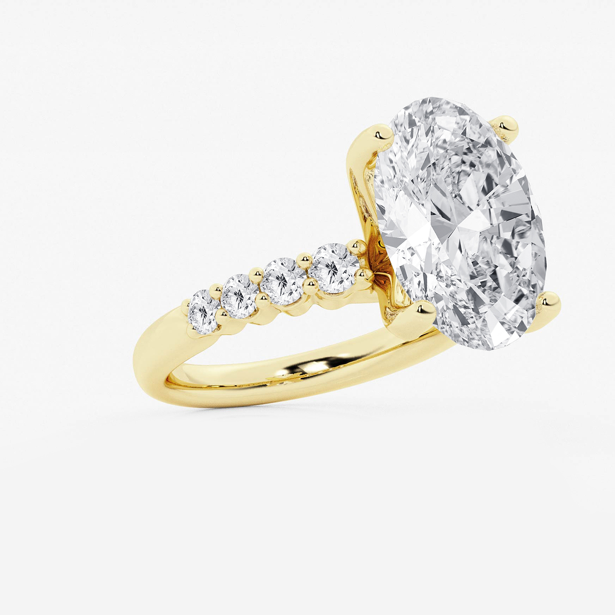 Additional Image 1 for  8 2/3 ctw Oval Lab Grown Diamond Graduated Engagement Ring