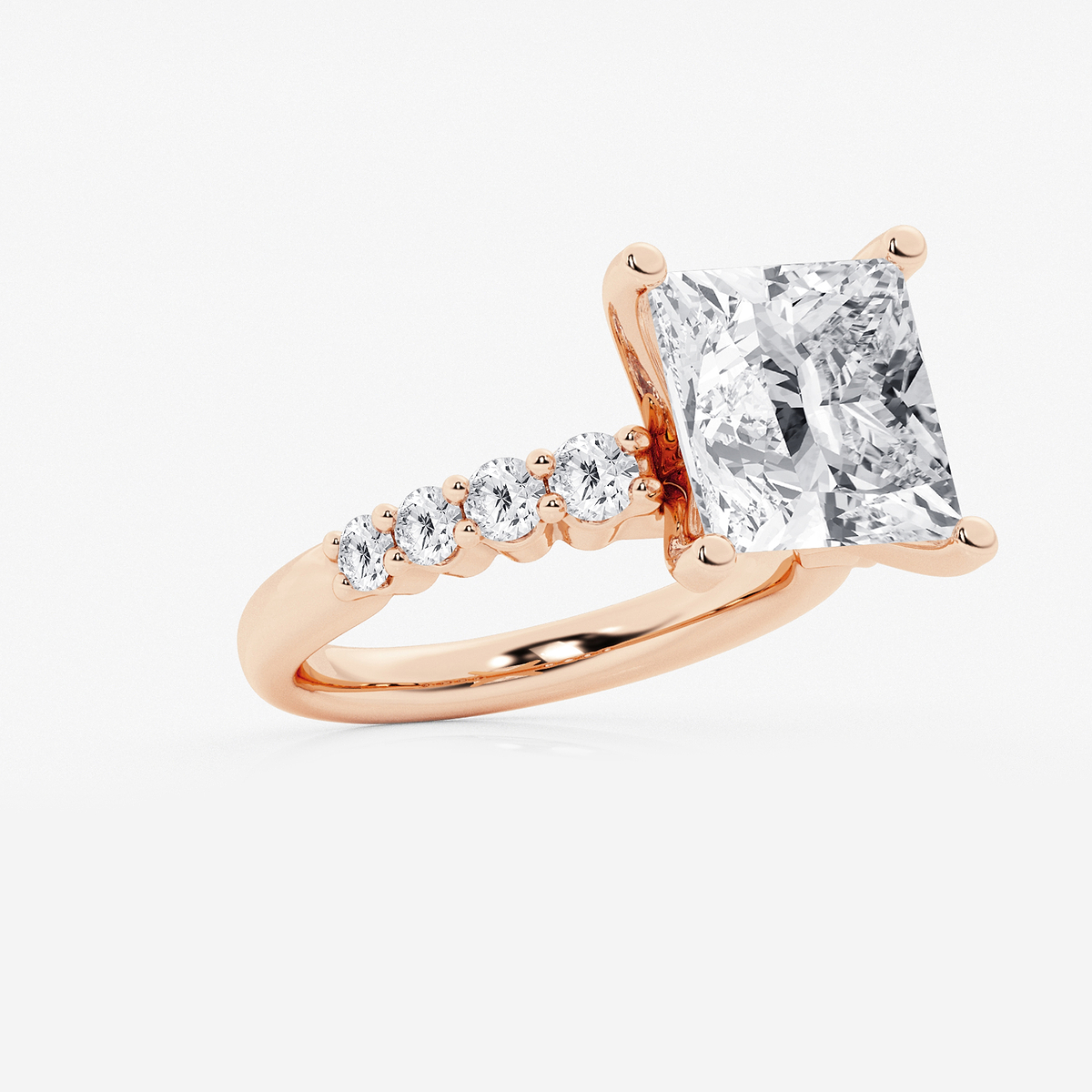 Additional Image 1 for  6 2/3 ctw Princess Lab Grown Diamond Graduated Engagement Ring