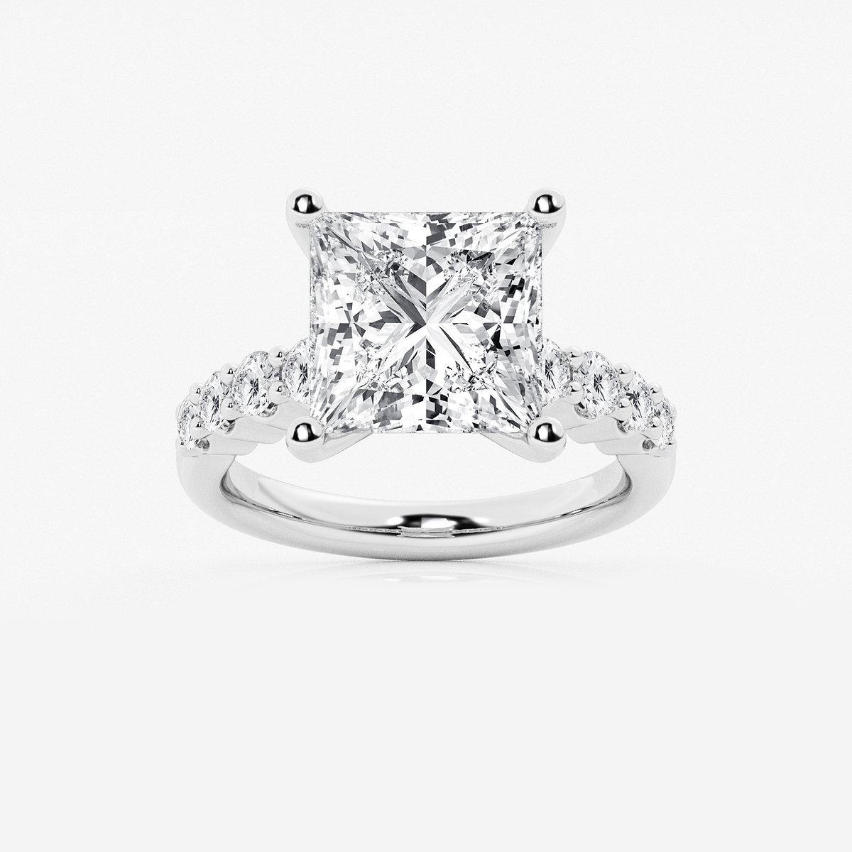 6 2/3 ctw Princess Lab Grown Diamond Graduated Engagement Ring