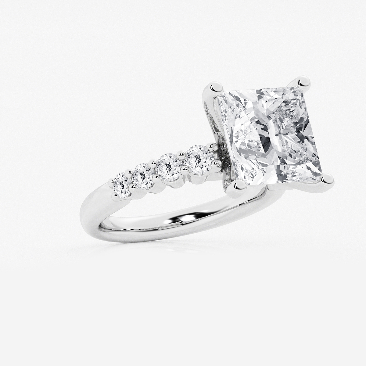Additional Image 1 for  6 2/3 ctw Princess Lab Grown Diamond Graduated Engagement Ring