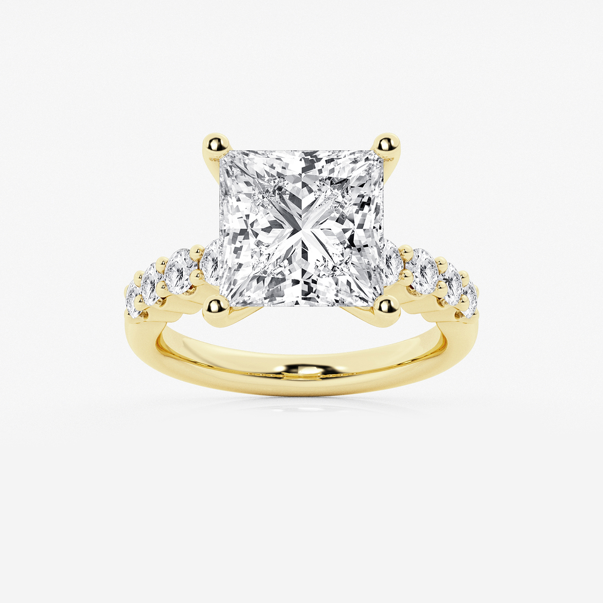 6 2/3 ctw Princess Lab Grown Diamond Graduated Engagement Ring