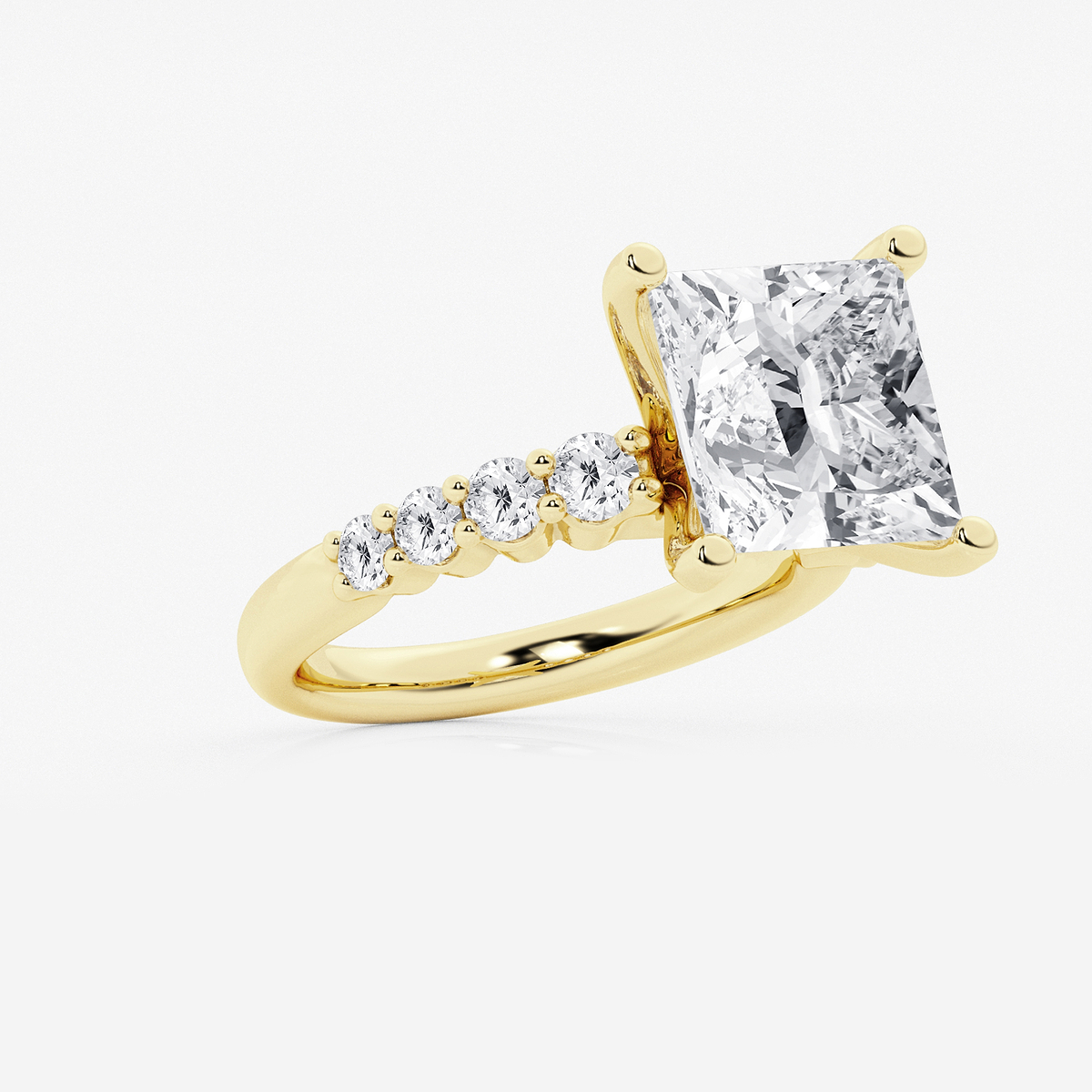 Additional Image 1 for  6 2/3 ctw Princess Lab Grown Diamond Graduated Engagement Ring