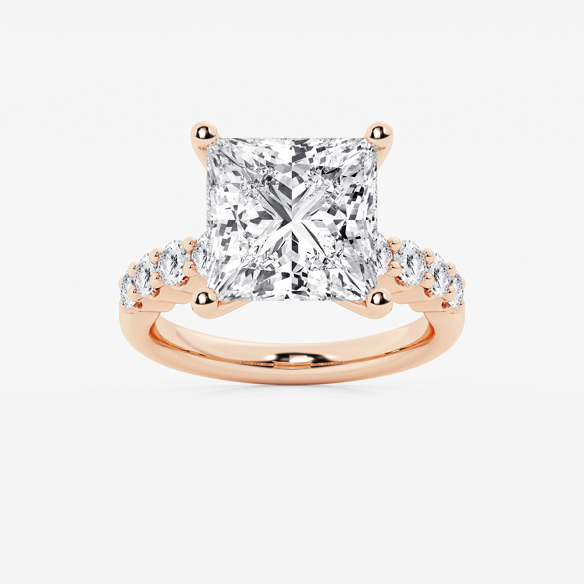 7 2/3 ctw Princess Lab Grown Diamond Graduated Engagement Ring