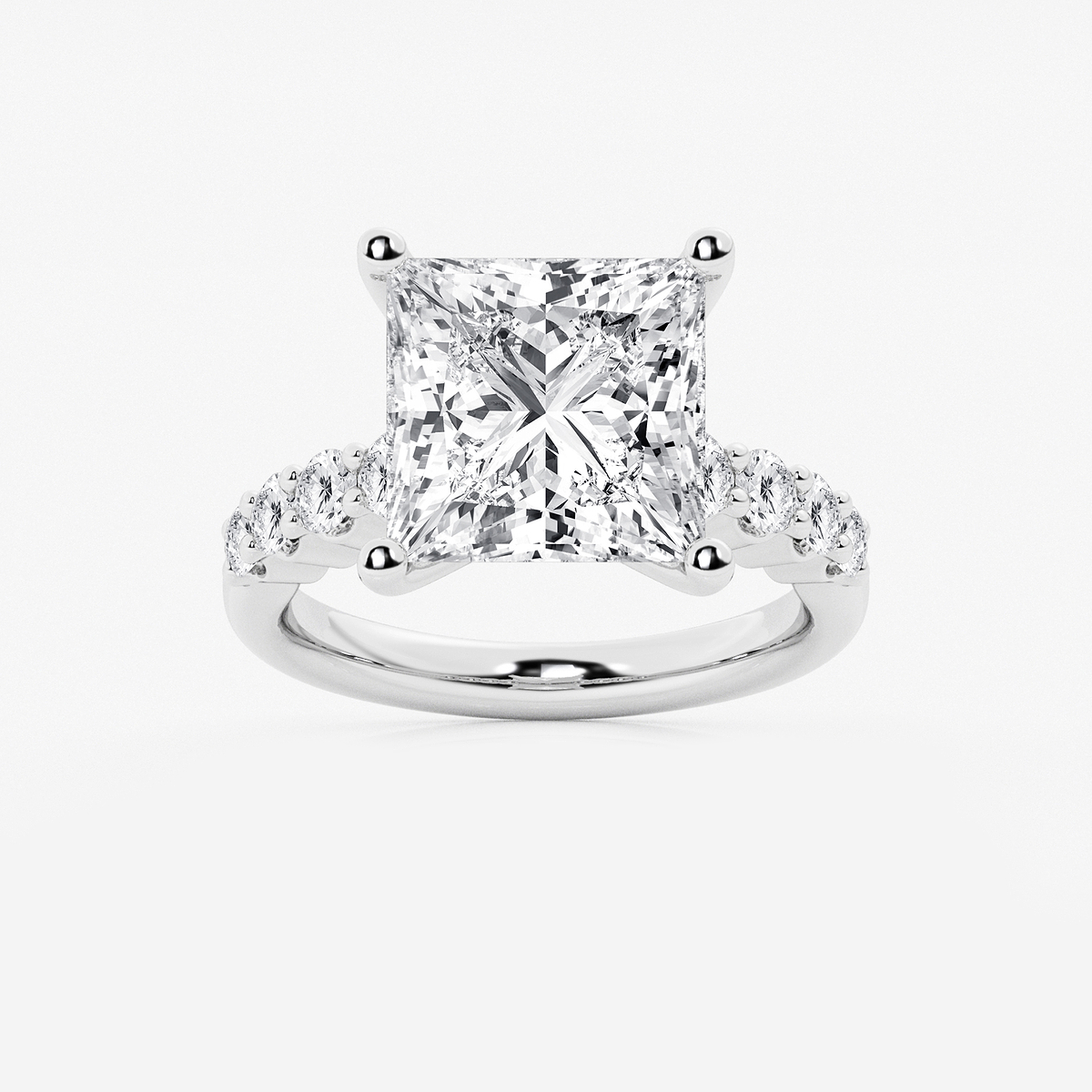 7 2/3 ctw Princess Lab Grown Diamond Graduated Engagement Ring