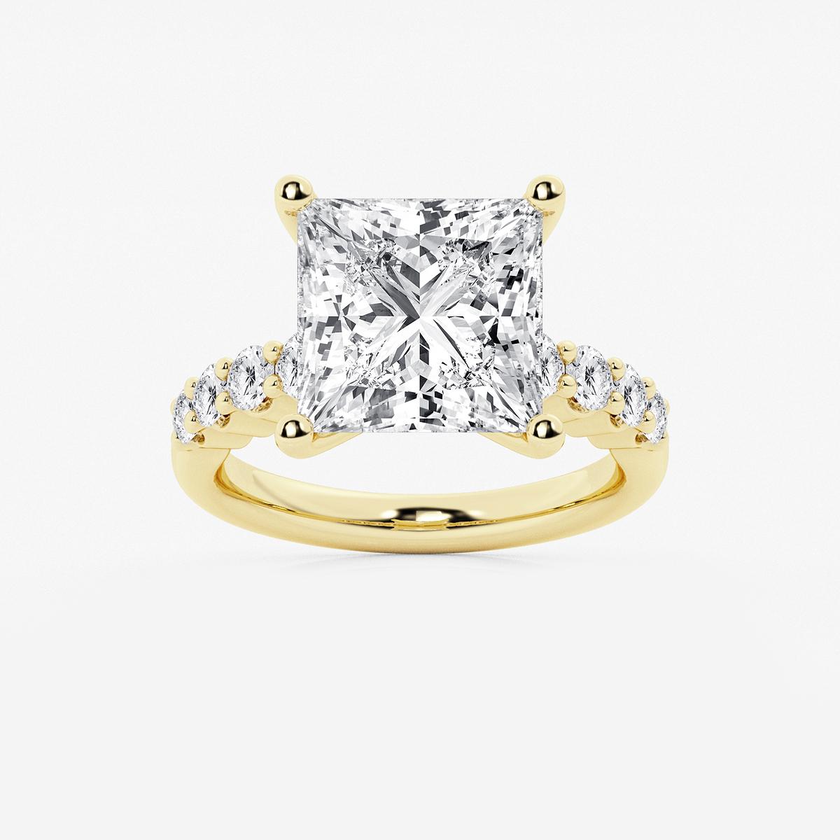 7 2/3 ctw Princess Lab Grown Diamond Graduated Engagement Ring