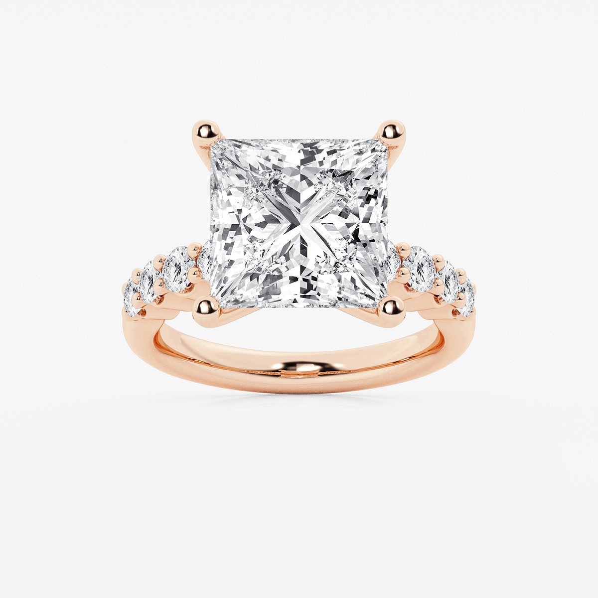 8 2/3 ctw Princess Lab Grown Diamond Graduated Engagement Ring