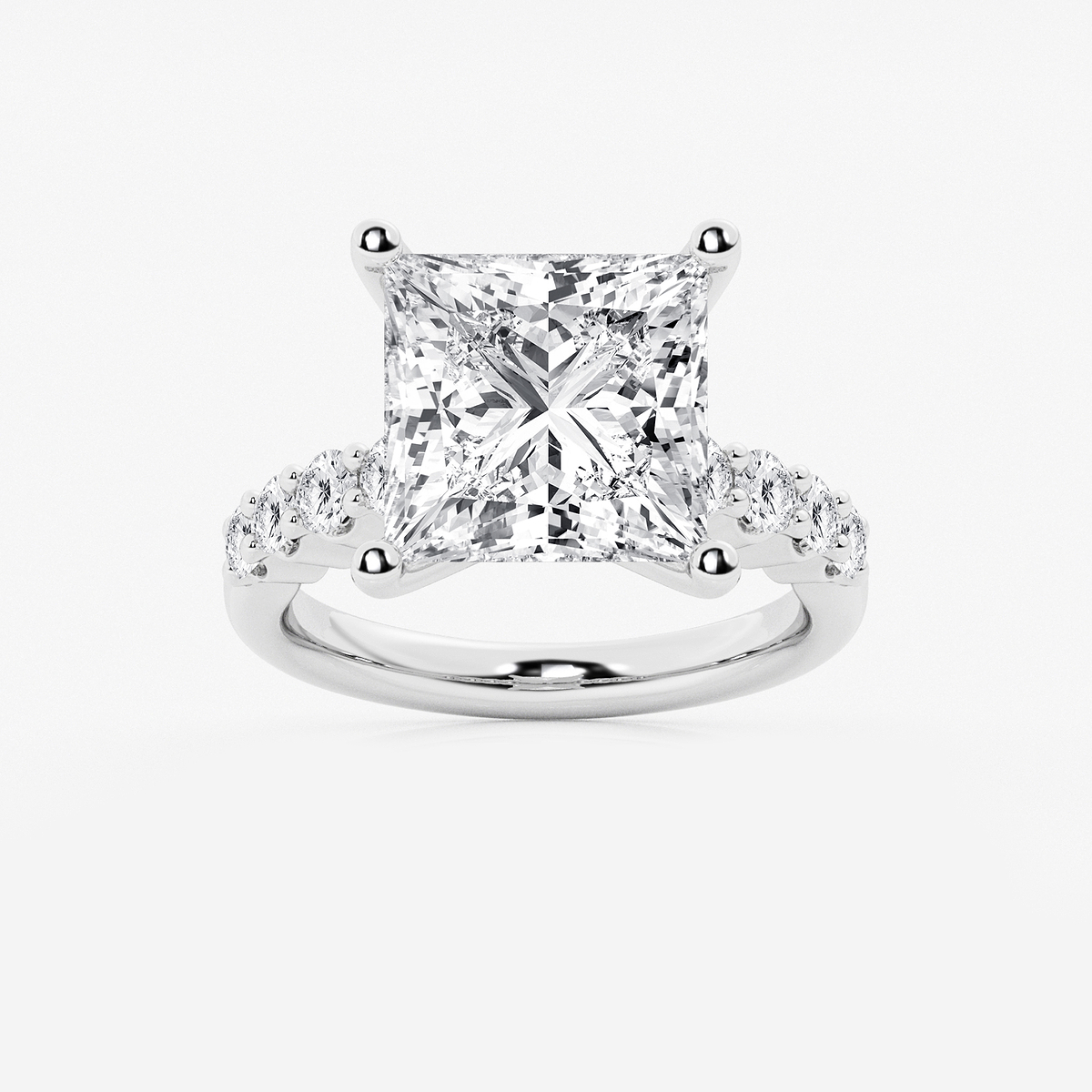 8 2/3 ctw Princess Lab Grown Diamond Graduated Engagement Ring