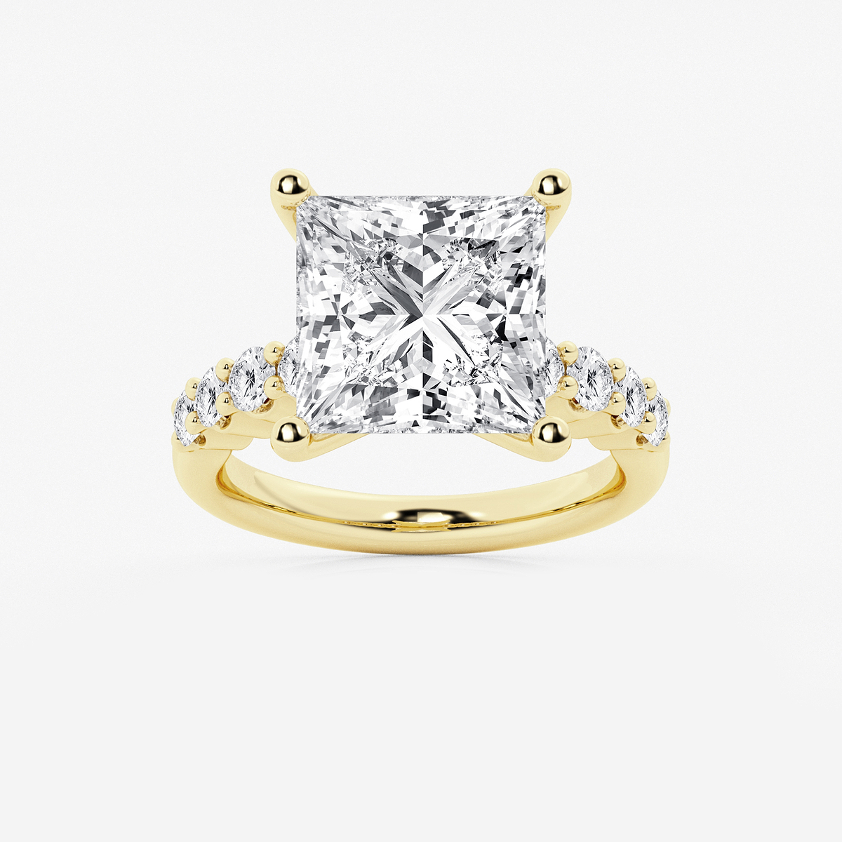 8 2/3 ctw Princess Lab Grown Diamond Graduated Engagement Ring