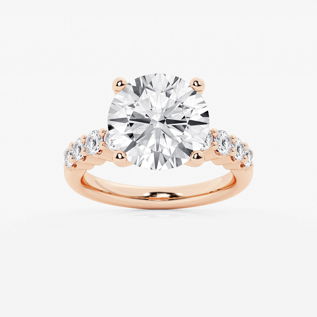 6 2/3 ctw Round Lab Grown Diamond Graduated Engagement Ring