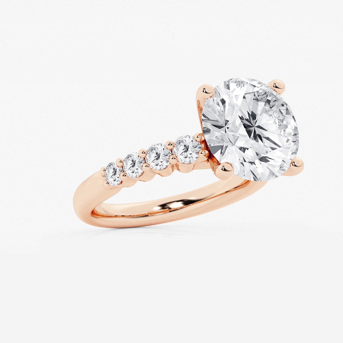 Additional Image 1 for  6 2/3 ctw Round Lab Grown Diamond Graduated Engagement Ring