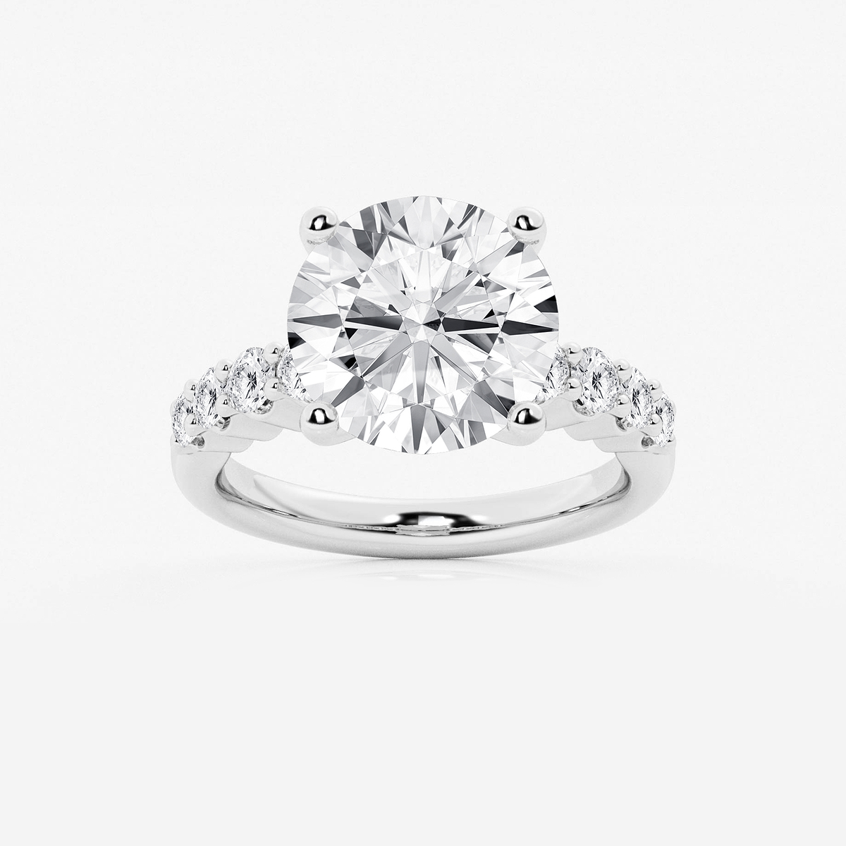 6 2/3 ctw Round Lab Grown Diamond Graduated Engagement Ring