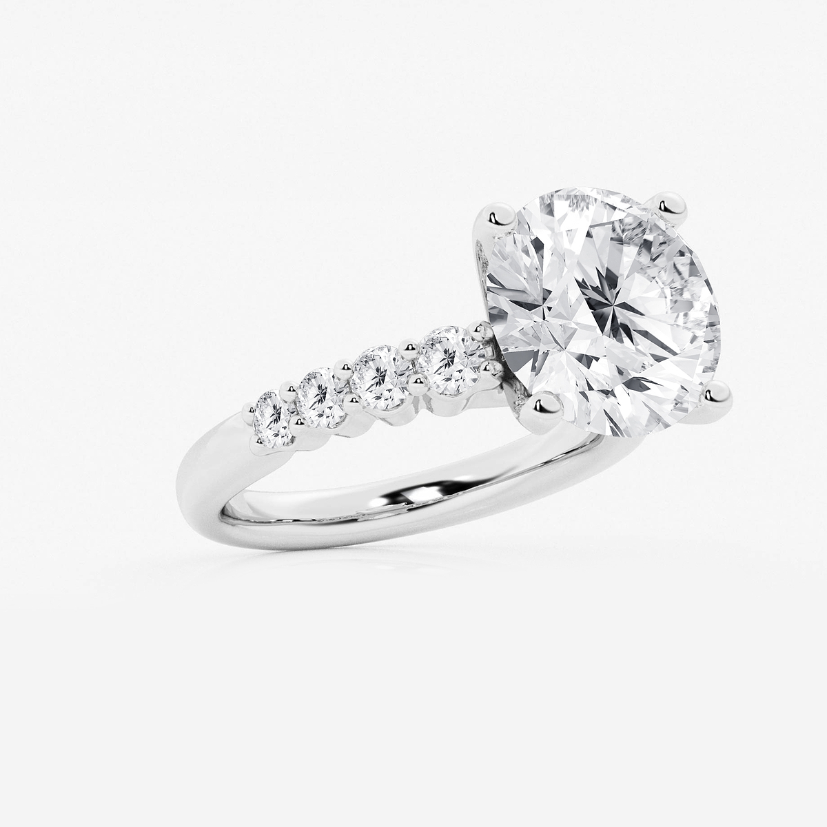Additional Image 1 for  6 2/3 ctw Round Lab Grown Diamond Graduated Engagement Ring