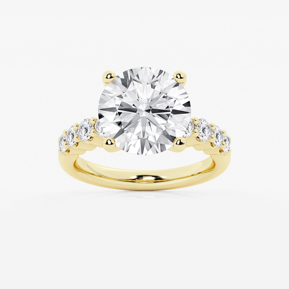 6 2/3 ctw Round Lab Grown Diamond Graduated Engagement Ring