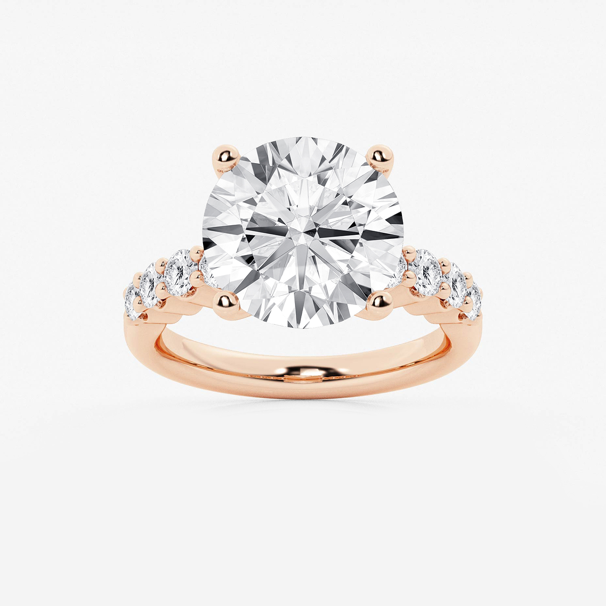 7 2/3 ctw Round Lab Grown Diamond Graduated Engagement Ring