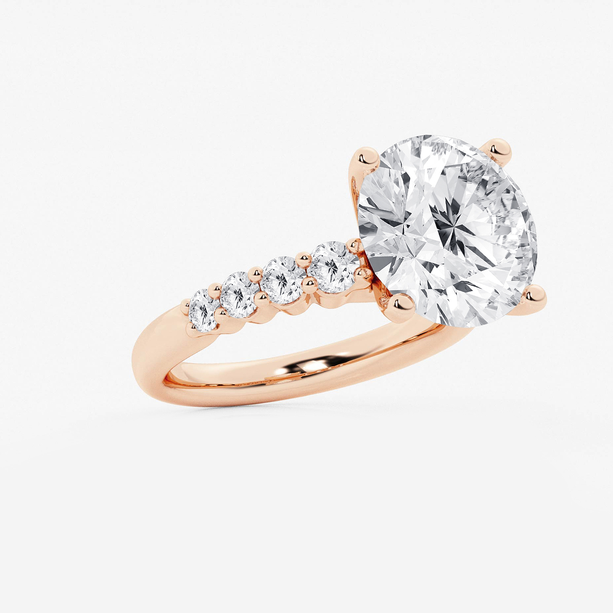 Additional Image 1 for  7 2/3 ctw Round Lab Grown Diamond Graduated Engagement Ring