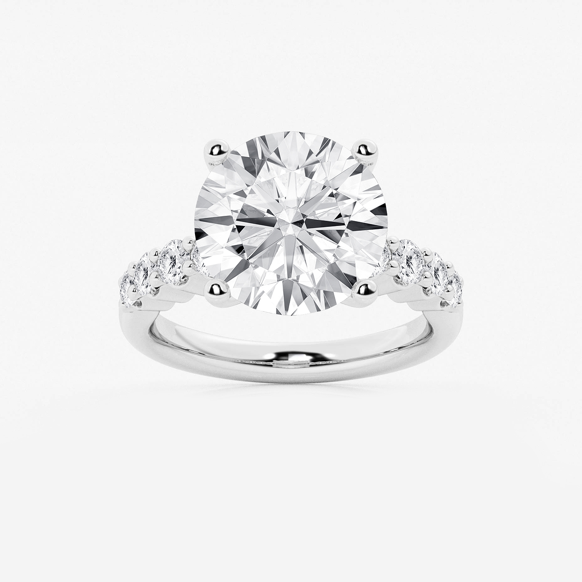 7 2/3 ctw Round Lab Grown Diamond Graduated Engagement Ring