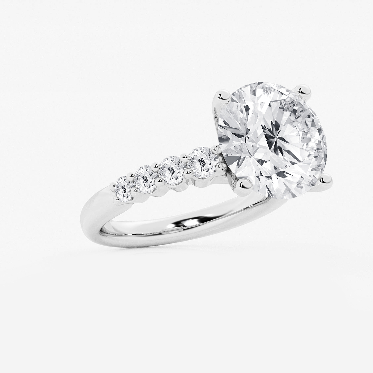 Additional Image 1 for  7 2/3 ctw Round Lab Grown Diamond Graduated Engagement Ring