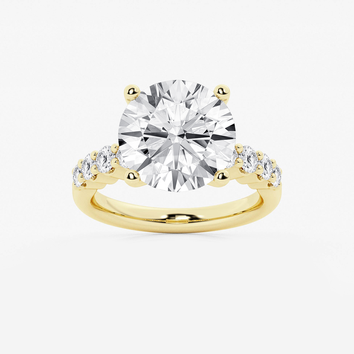 7 2/3 ctw Round Lab Grown Diamond Graduated Engagement Ring