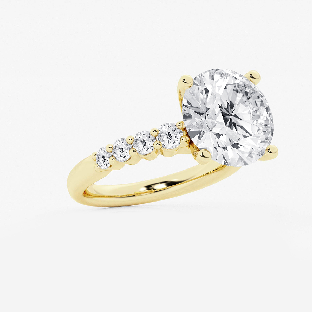 Additional Image 1 for  7 2/3 ctw Round Lab Grown Diamond Graduated Engagement Ring