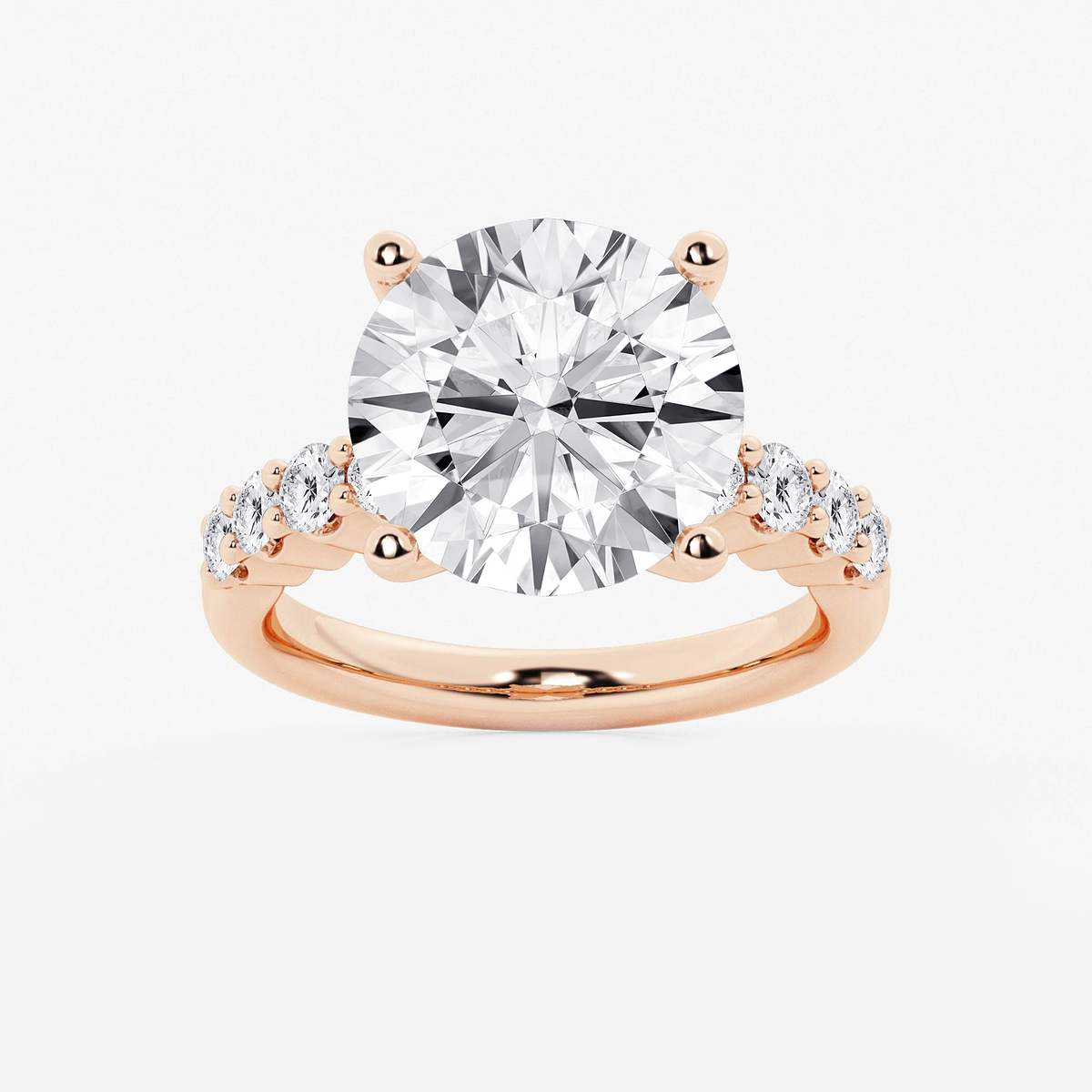 8 2/3 ctw Round Lab Grown Diamond Graduated Engagement Ring
