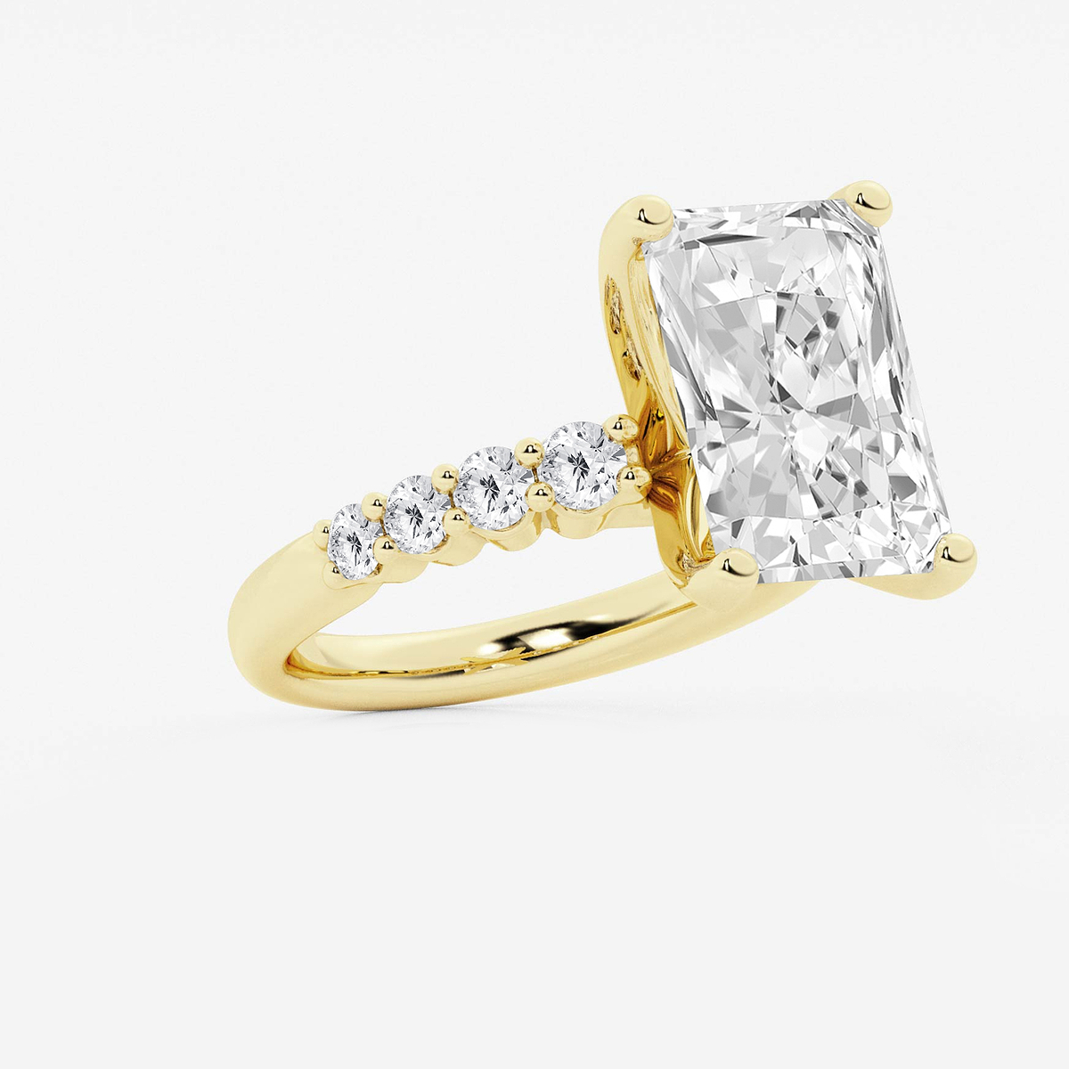 Additional Image 1 for  8 2/3 ctw Radiant Lab Grown Diamond Graduated Engagement Ring