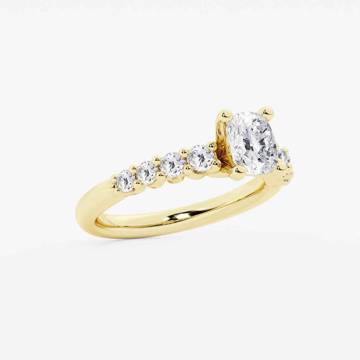 Additional Image 1 for  1 1/2 ctw Elongated Cushion Lab Grown Diamond Graduated Engagement Ring