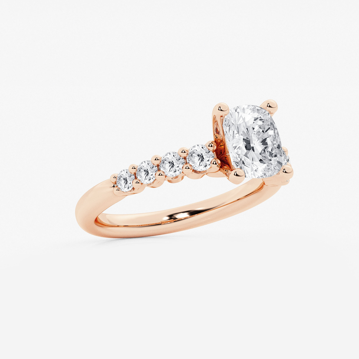 Additional Image 1 for  2 ctw Elongated Cushion Lab Grown Diamond Graduated Engagement Ring