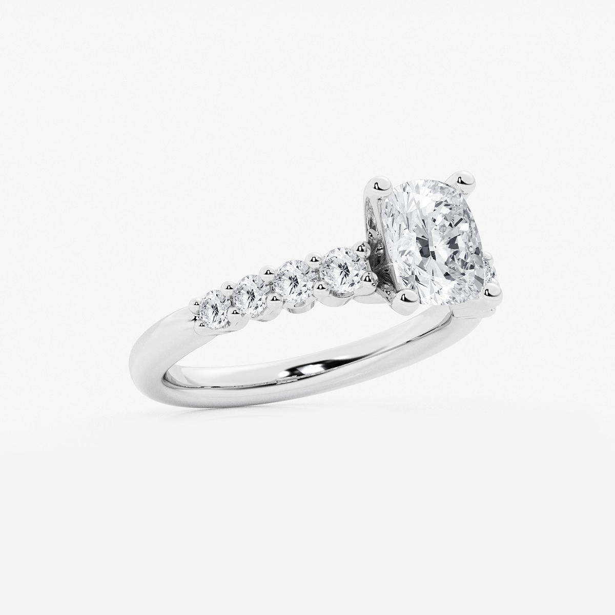 Additional Image 1 for  2 ctw Elongated Cushion Lab Grown Diamond Graduated Engagement Ring