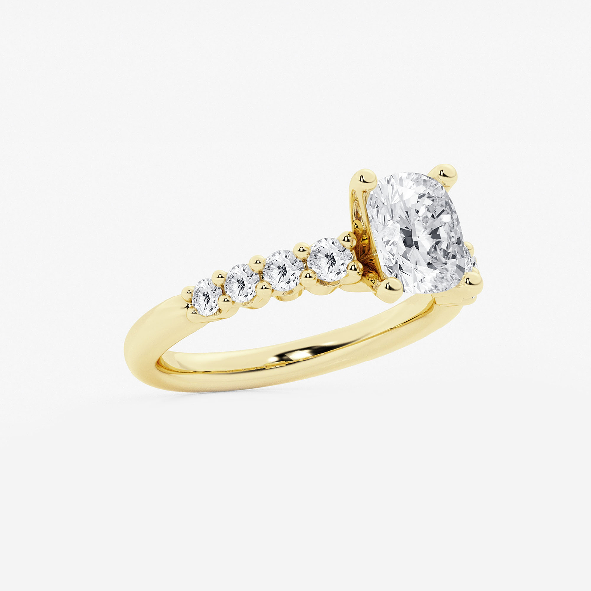 Additional Image 1 for  2 ctw Elongated Cushion Lab Grown Diamond Graduated Engagement Ring