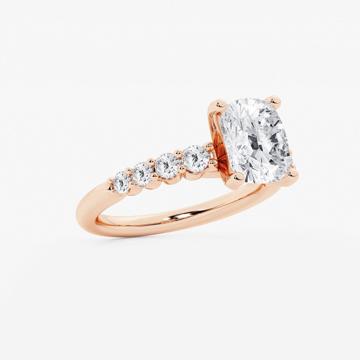 Additional Image 1 for  3 ctw Elongated Cushion Lab Grown Diamond Graduated Engagement Ring