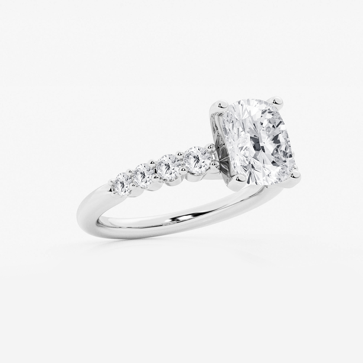 Additional Image 1 for  3 ctw Elongated Cushion Lab Grown Diamond Graduated Engagement Ring