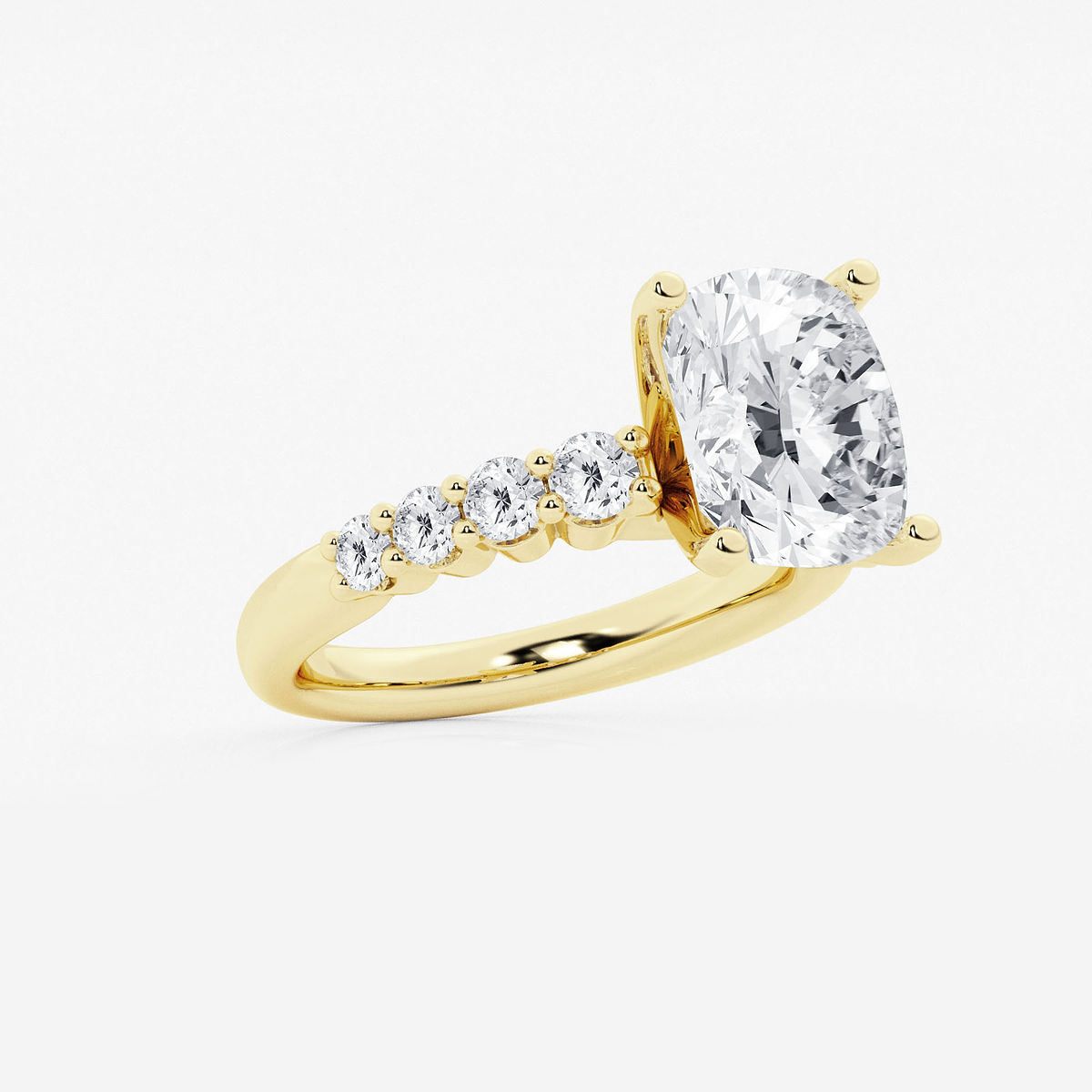Additional Image 1 for  4 2/3 ctw Elongated Cushion Lab Grown Diamond Graduated Engagement Ring