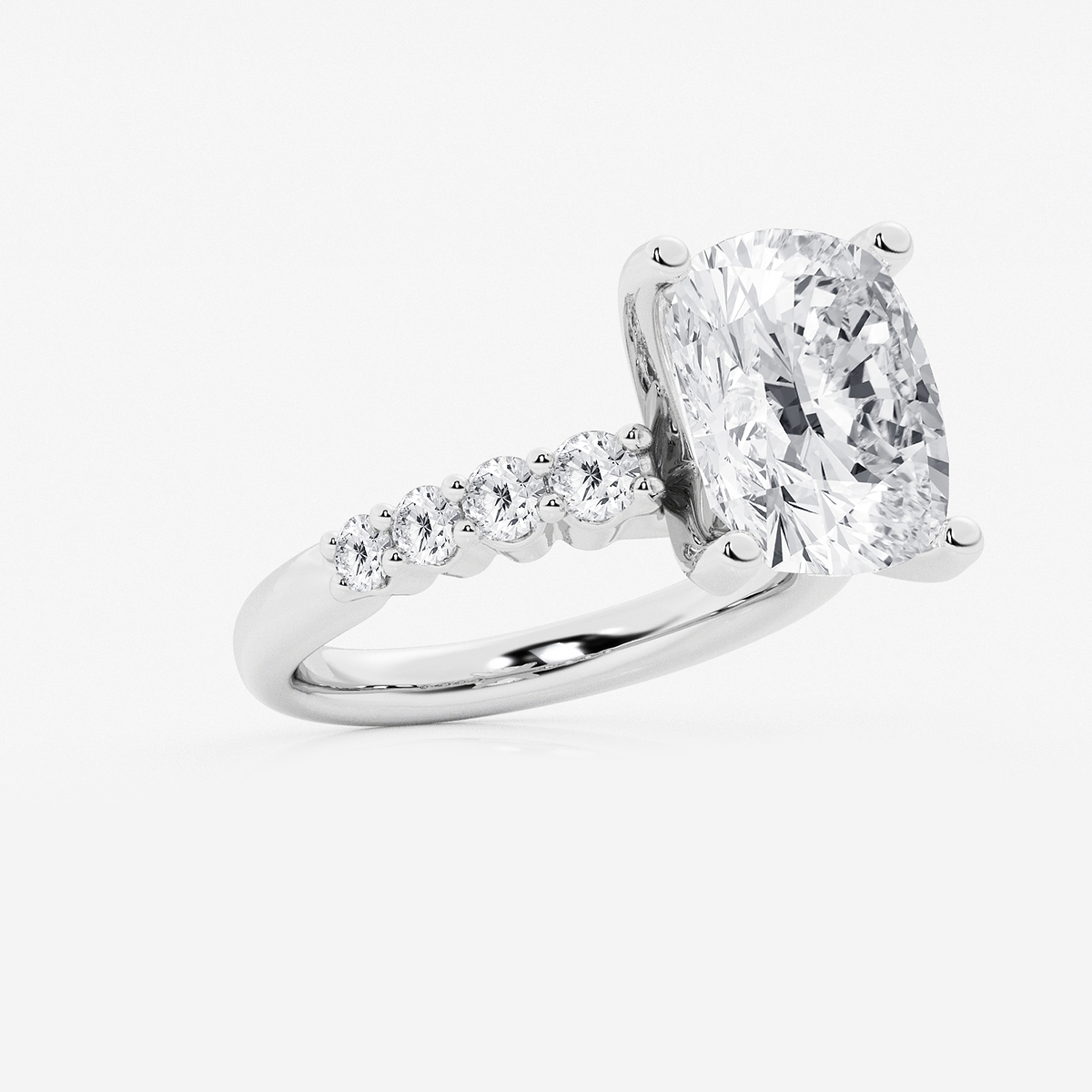 Additional Image 1 for  6 2/3 ctw Elongated Cushion Lab Grown Diamond Graduated Engagement Ring