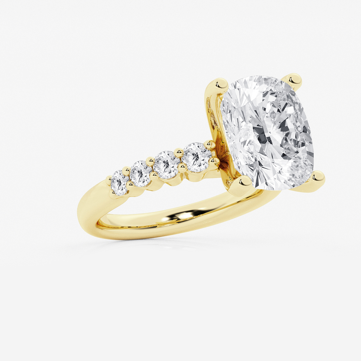 Additional Image 1 for  6 2/3 ctw Elongated Cushion Lab Grown Diamond Graduated Engagement Ring