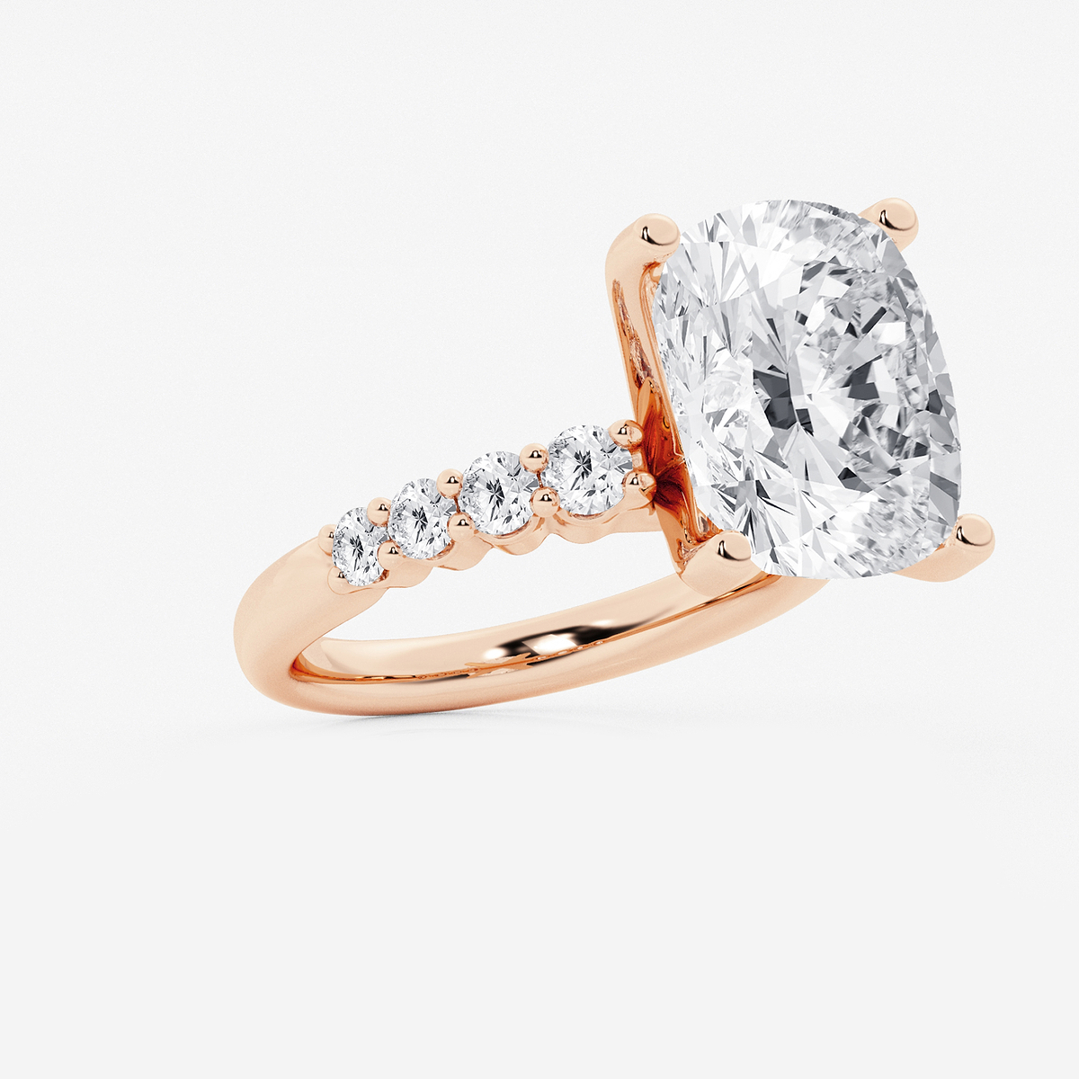 Additional Image 1 for  8 2/3 ctw Elongated Cushion Lab Grown Diamond Graduated Engagement Ring