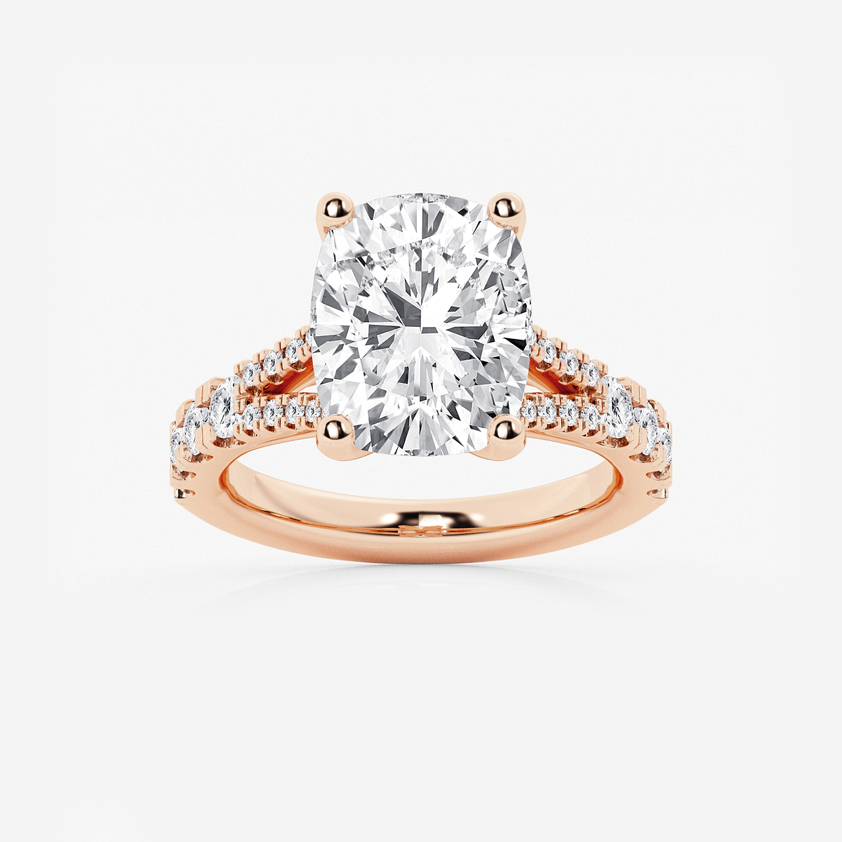 6 2/3 ctw Elongated Cushion Lab Grown Diamond Split Shank Engagement Ring