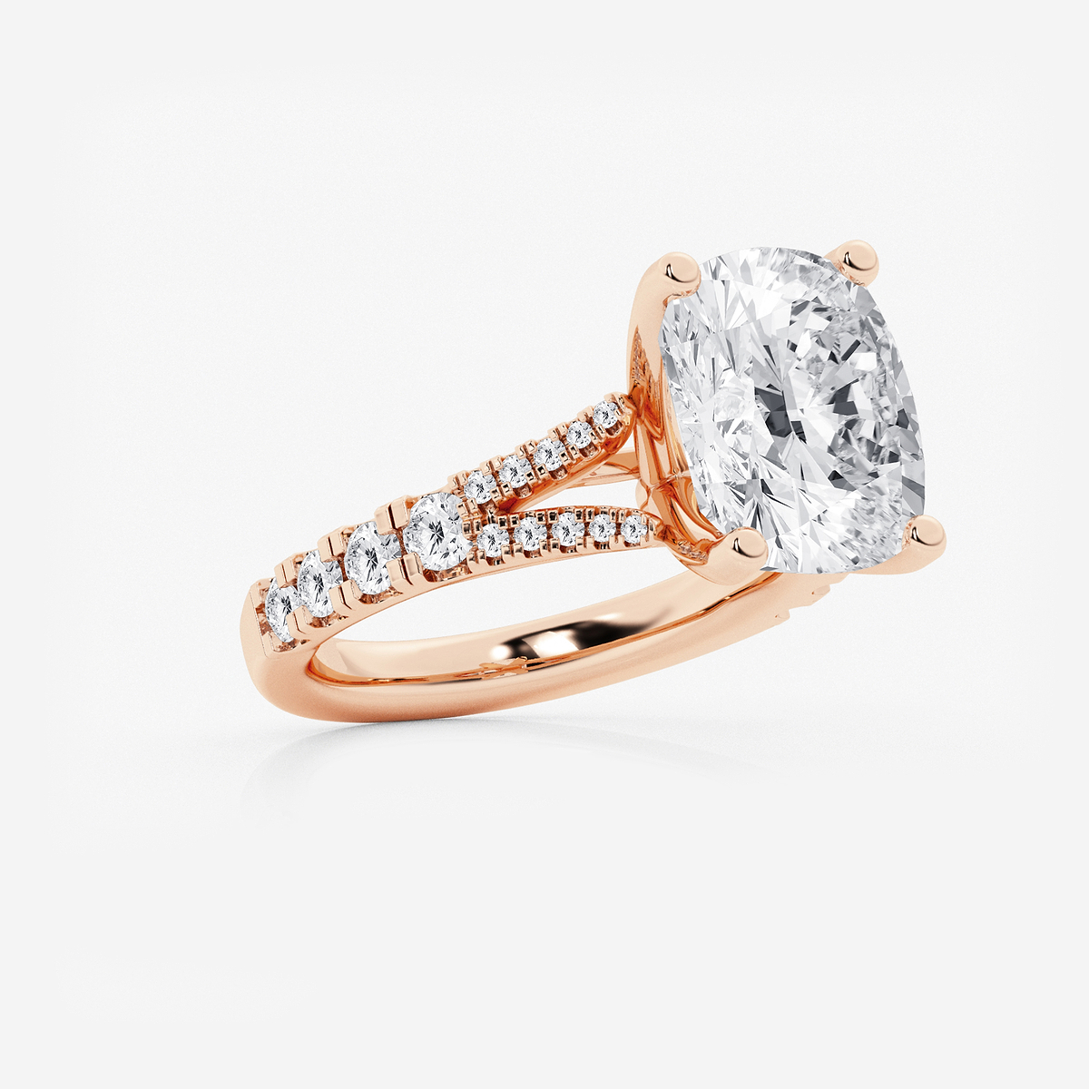 Additional Image 1 for  6 2/3 ctw Elongated Cushion Lab Grown Diamond Split Shank Engagement Ring