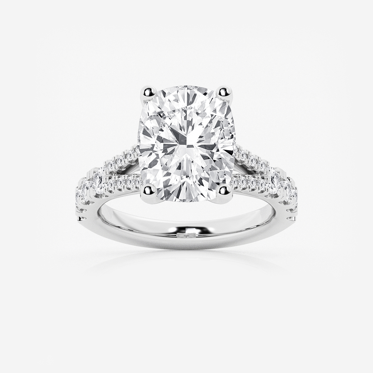 6 2/3 ctw Elongated Cushion Lab Grown Diamond Split Shank Engagement Ring