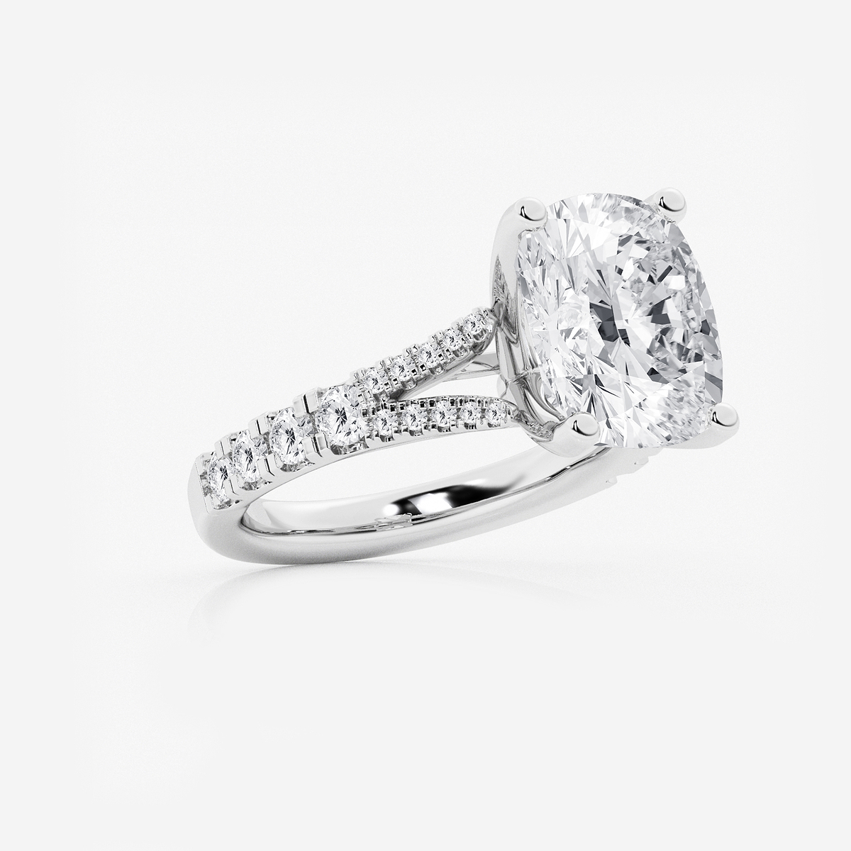 Additional Image 1 for  6 2/3 ctw Elongated Cushion Lab Grown Diamond Split Shank Engagement Ring