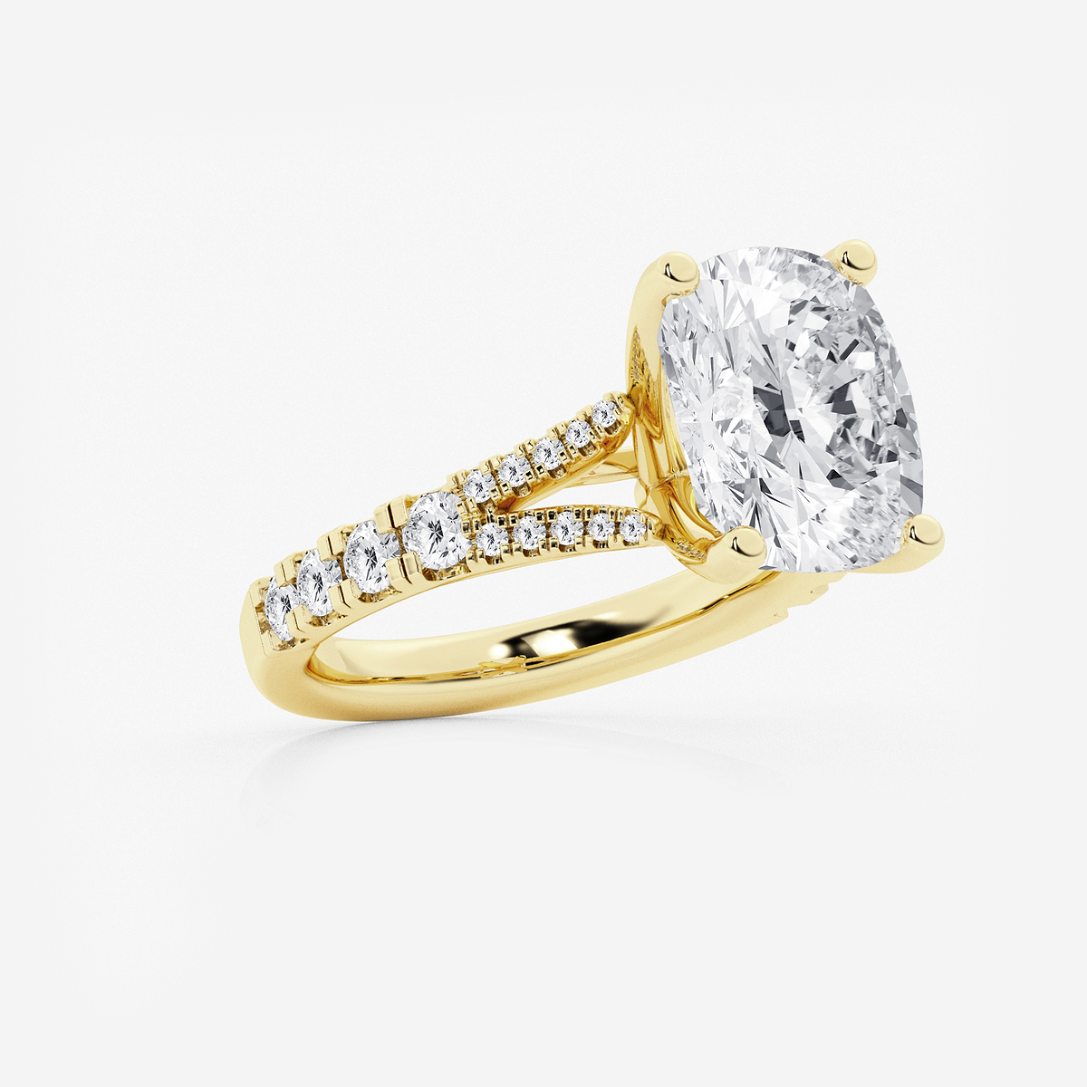 Additional Image 1 for  6 2/3 ctw Elongated Cushion Lab Grown Diamond Split Shank Engagement Ring